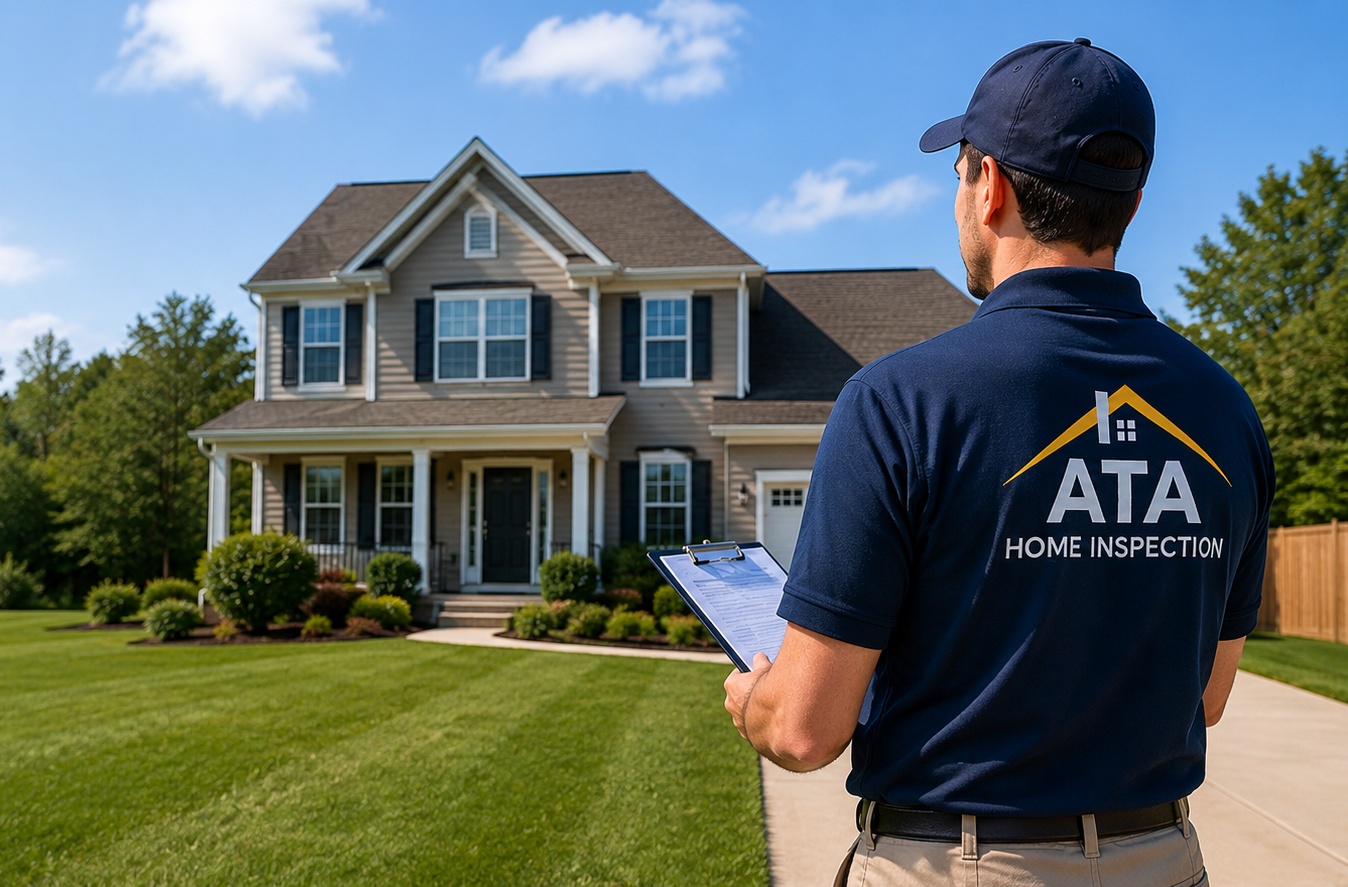 Professional male home inspector performing a residential inspection